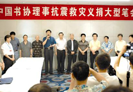 2008年5月16日，中国书协理事为抗震救灾义捐大型笔会在海口举行。.jpg